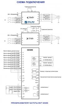 Схема подключения преобразователя частоты INVT GD200
