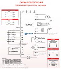Схема подключения преобразователя частоты SAJ 8000B